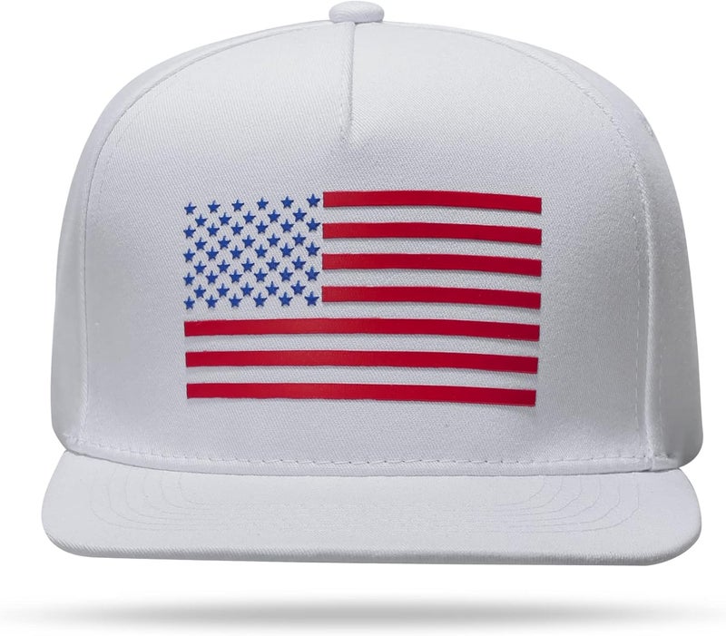 UALON Baseball Cap, Snapback Trucker Hat for Men & Women with American Flag and Adjustable, Breathable Mesh, Flat Bill Hats - Image 3